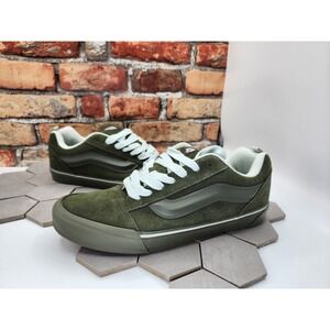 Vans Men's Knu Skool Utility Mono Olive Green Suede Skate Shoes size 13